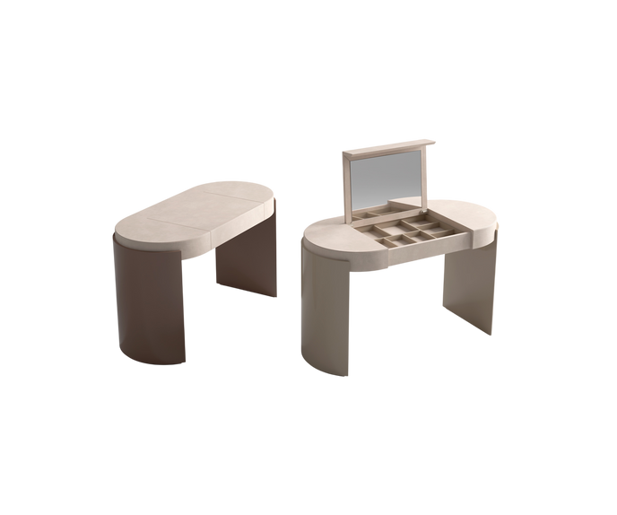 Jules Vanity with Concealed Mirror and Leather Top by CPRN Homood | Casa Design Group