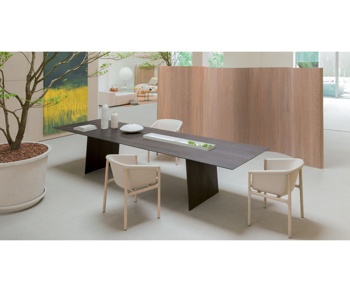 Luxury Kanji Dining Table by Paola Lenti Modern Dining with Marble and Metal Inserts Casa Design Group