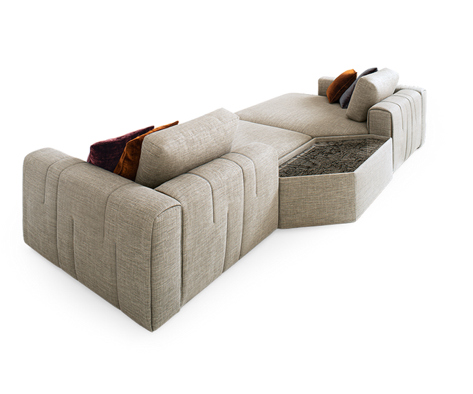 Karphi Modular Sofa by Giorgetti with quilted detailing and contemporary modular design | Casa Design Group
