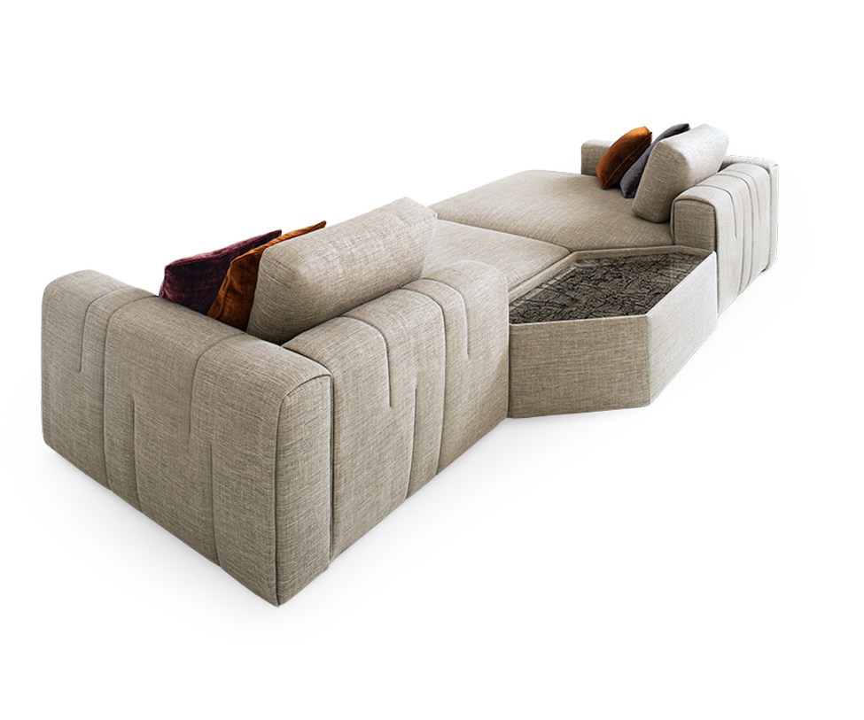 Karphi Modular Sofa by Giorgetti with quilted detailing and contemporary modular design | Casa Design Group