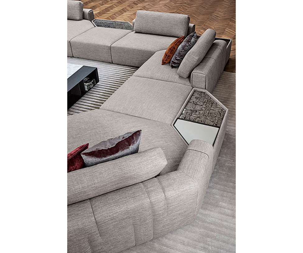 Karphi Modular Sofa by Giorgetti with quilted detailing and contemporary modular design | Casa Design Group