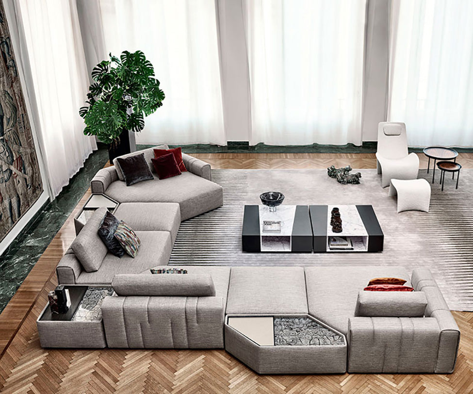 Karphi Modular Sofa by Giorgetti with quilted detailing and contemporary modular design | Casa Design Group