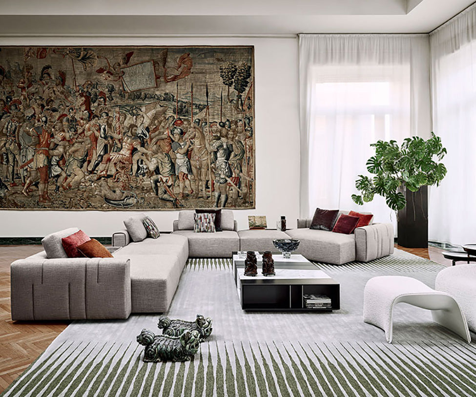 Karphi Modular Sofa by Giorgetti with quilted detailing and contemporary modular design | Casa Design Group