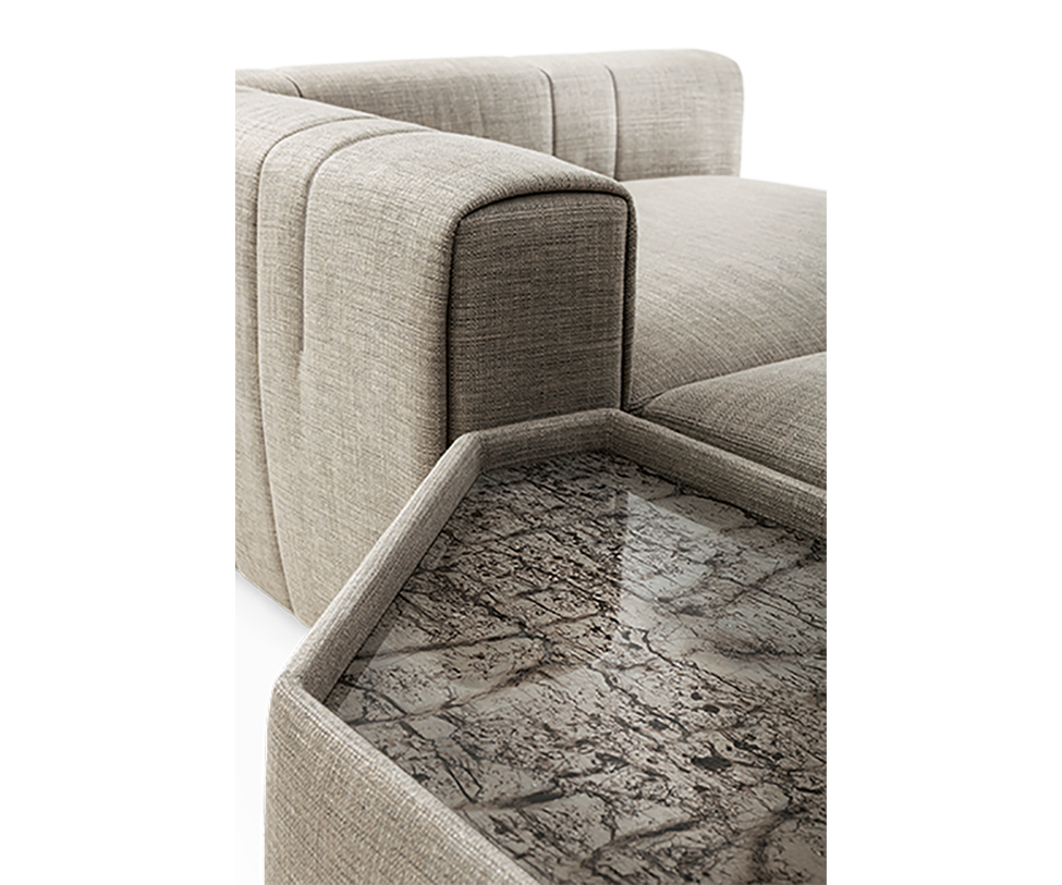 Karphi Modular Sofa by Giorgetti with quilted detailing and contemporary modular design | Casa Design Group