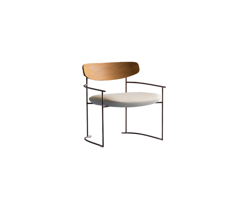 Contemporary Keel Outdoor Lounge Chair with Iroko Wood and Metal Frame by Potocco | Casa Design Group