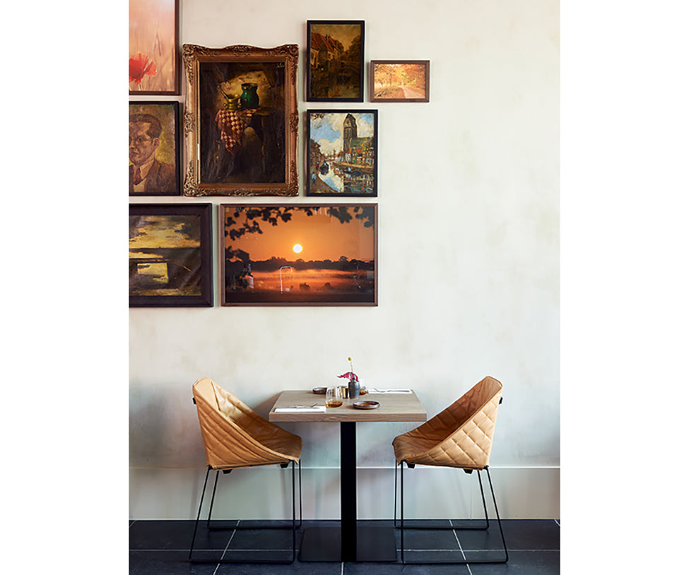 Modern upholstered Kekke Dining Chair by Piet Boon in steel frame – Casa Design Group