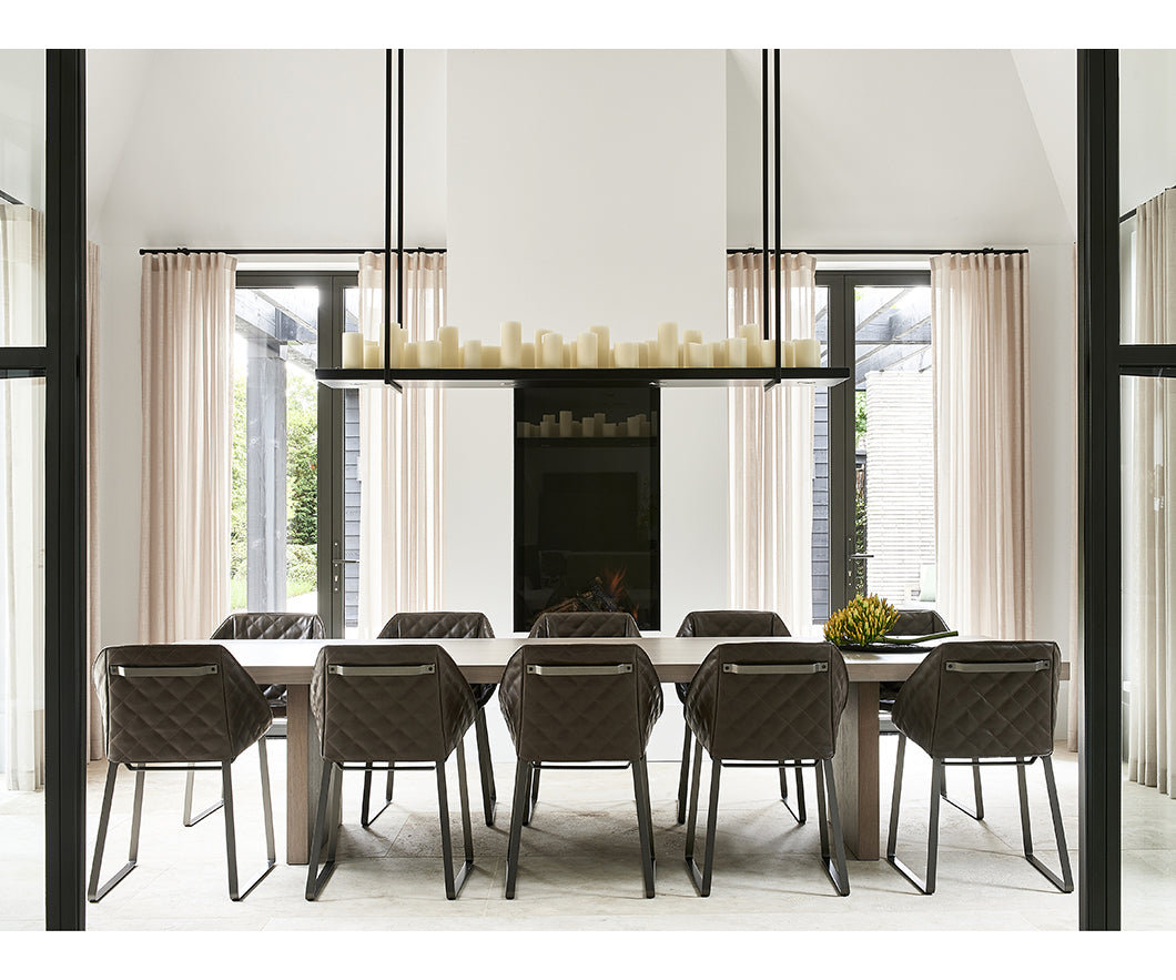 Modern upholstered Kekke Dining Chair by Piet Boon in steel frame – Casa Design Group