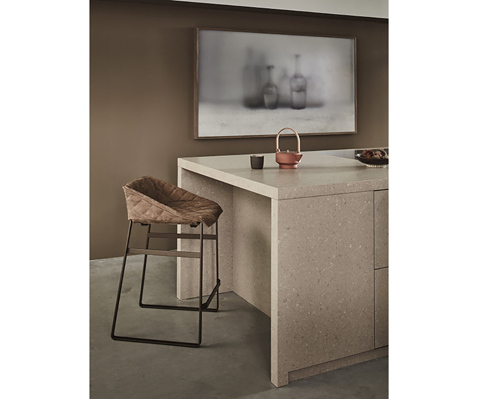 Modern upholstered Kekke Bar Stool by Piet Boon with steel frame – Casa Design Group