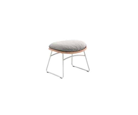 Kida Footstool by Dedon with striped Fiber wrap and cushioned seat – Casa Design Group