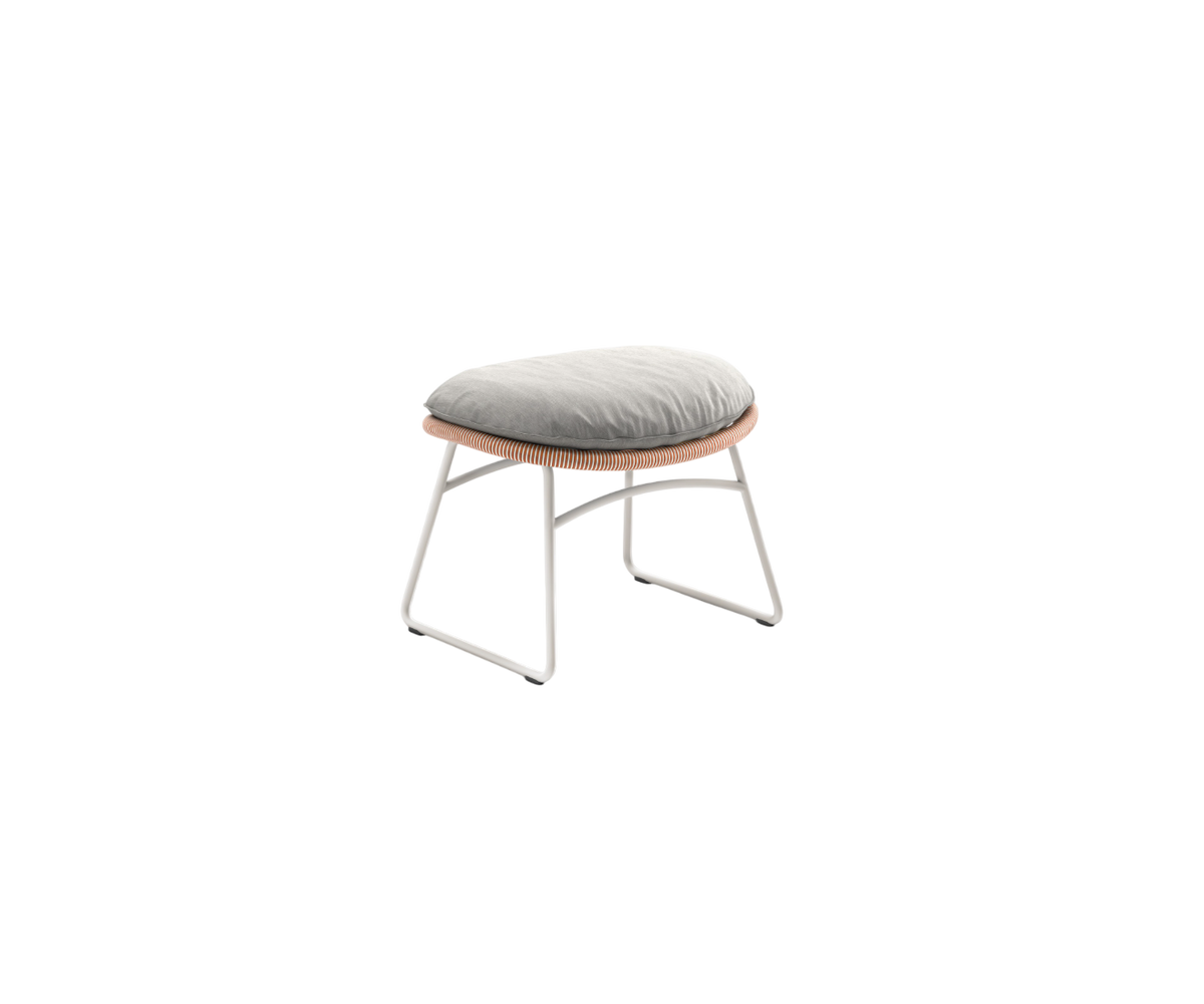 Kida Footstool by Dedon with striped Fiber wrap and cushioned seat – Casa Design Group