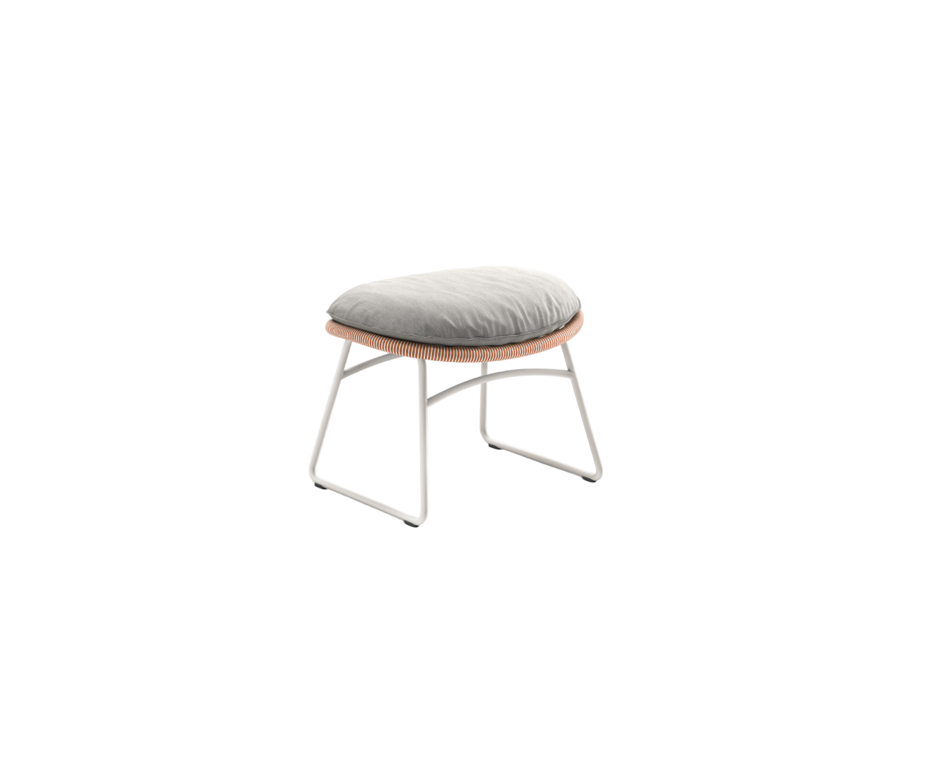 Kida Footstool by Dedon with striped Fiber wrap and cushioned seat – Casa Design Group