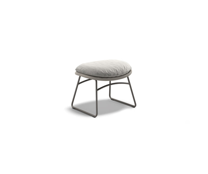 Kida Footstool by Dedon with striped Fiber wrap and cushioned seat – Casa Design Group