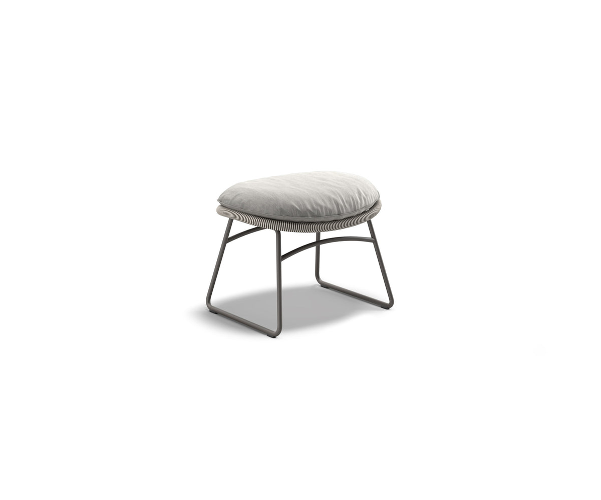 Kida Footstool by Dedon with striped Fiber wrap and cushioned seat – Casa Design Group