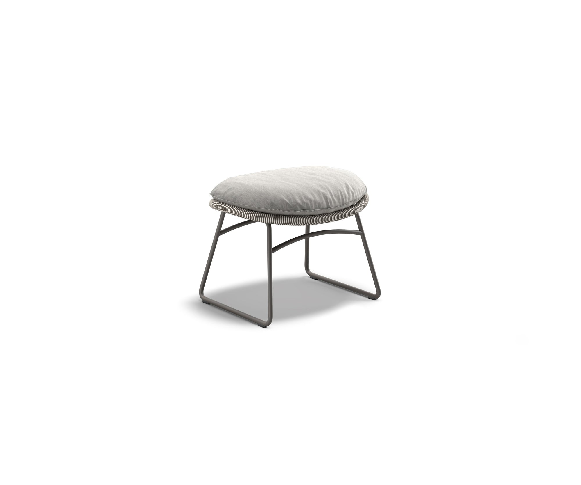 Kida Footstool by Dedon with striped Fiber wrap and cushioned seat – Casa Design Group