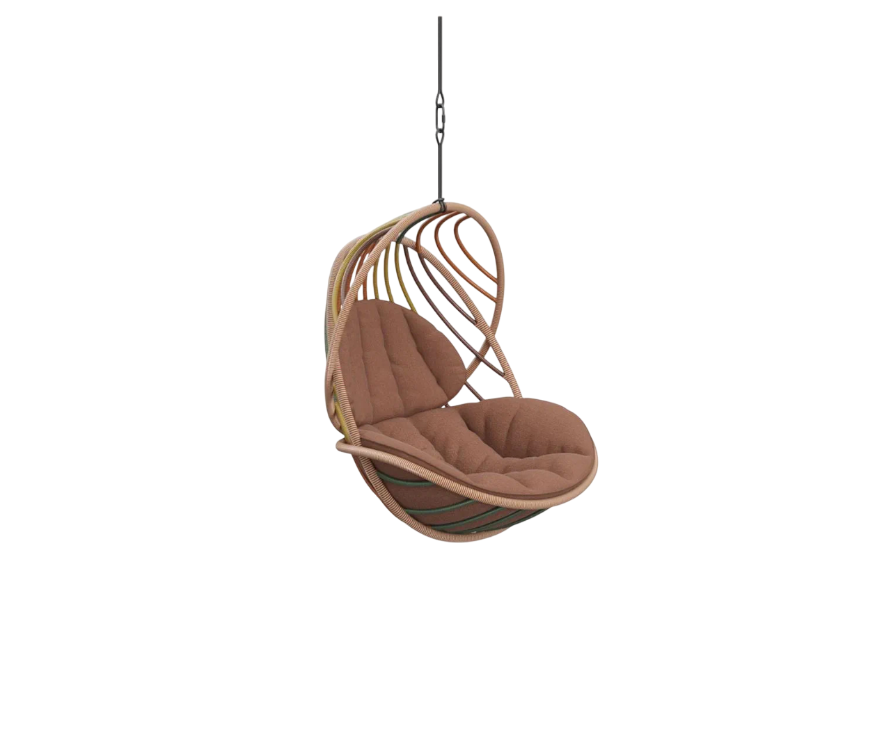 Luxury Kida Hanging Lounge Chair by Dedon | Airy Outdoor Design by Stephen Burks with Cradle-Like Form | Casa Design Group