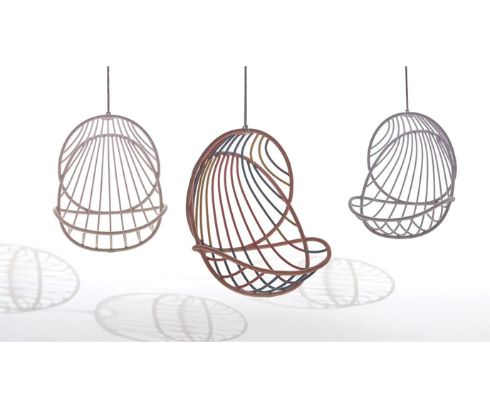 Luxury Kida Hanging Lounge Chair by Dedon | Airy Outdoor Design by Stephen Burks with Cradle-Like Form | Casa Design Group