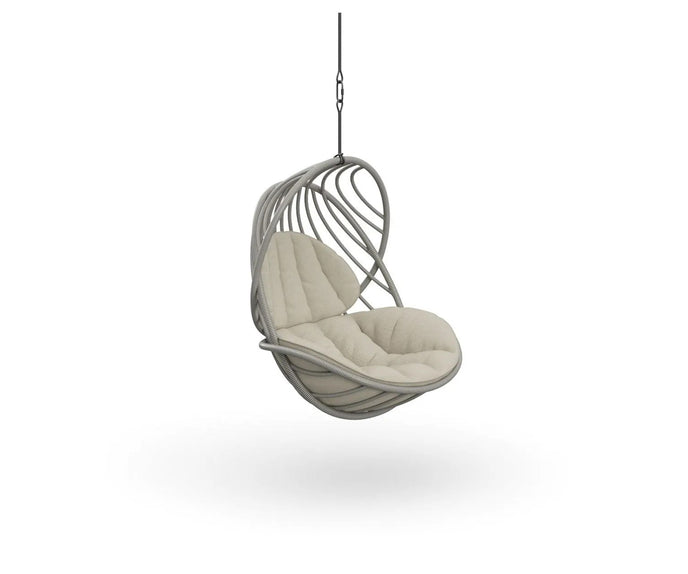 Luxury Kida Hanging Lounge Chair by Dedon | Airy Outdoor Design by Stephen Burks with Cradle-Like Form | Casa Design Group