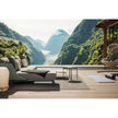 Luxury Kida Hanging Lounge Chair with Base by Dedon | Organic Outdoor Seating Design by Stephen Burks | Casa Design Group