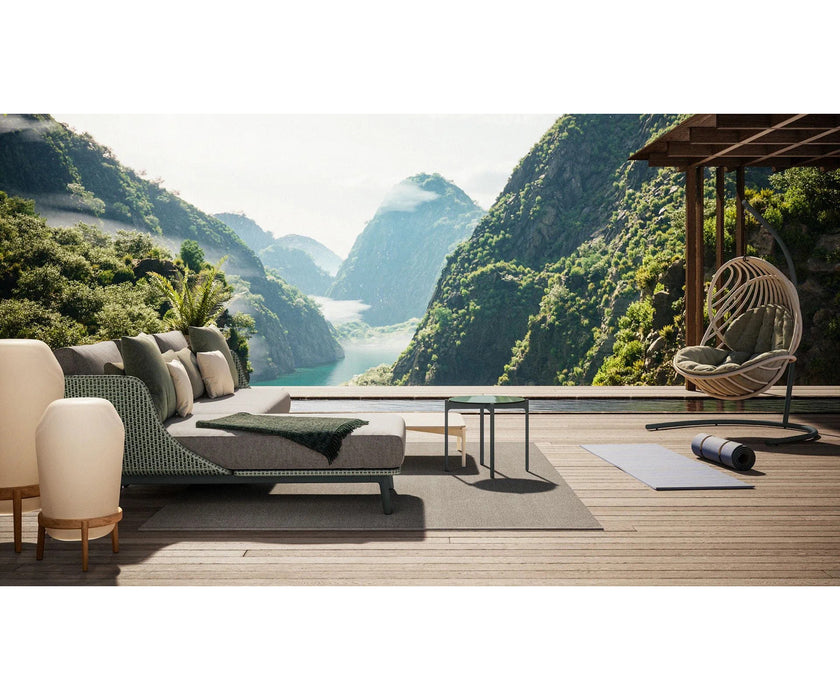 Luxury Kida Hanging Lounge Chair with Base by Dedon | Organic Outdoor Seating Design by Stephen Burks | Casa Design Group