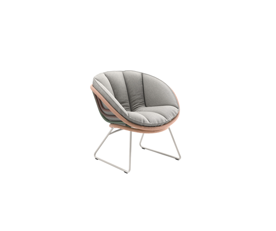 Kida Lounge Chair by Dedon with sculptural frame and striped Fiber wrap – Casa Design Group