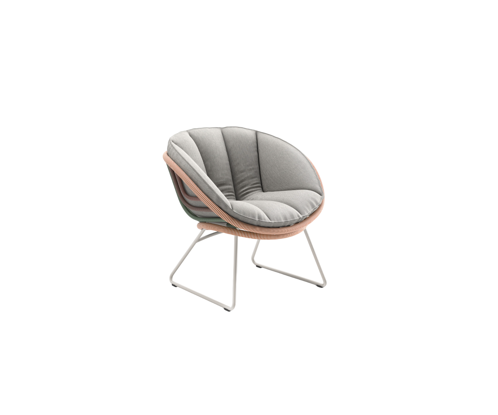 Kida Lounge Chair by Dedon with sculptural frame and striped Fiber wrap – Casa Design Group