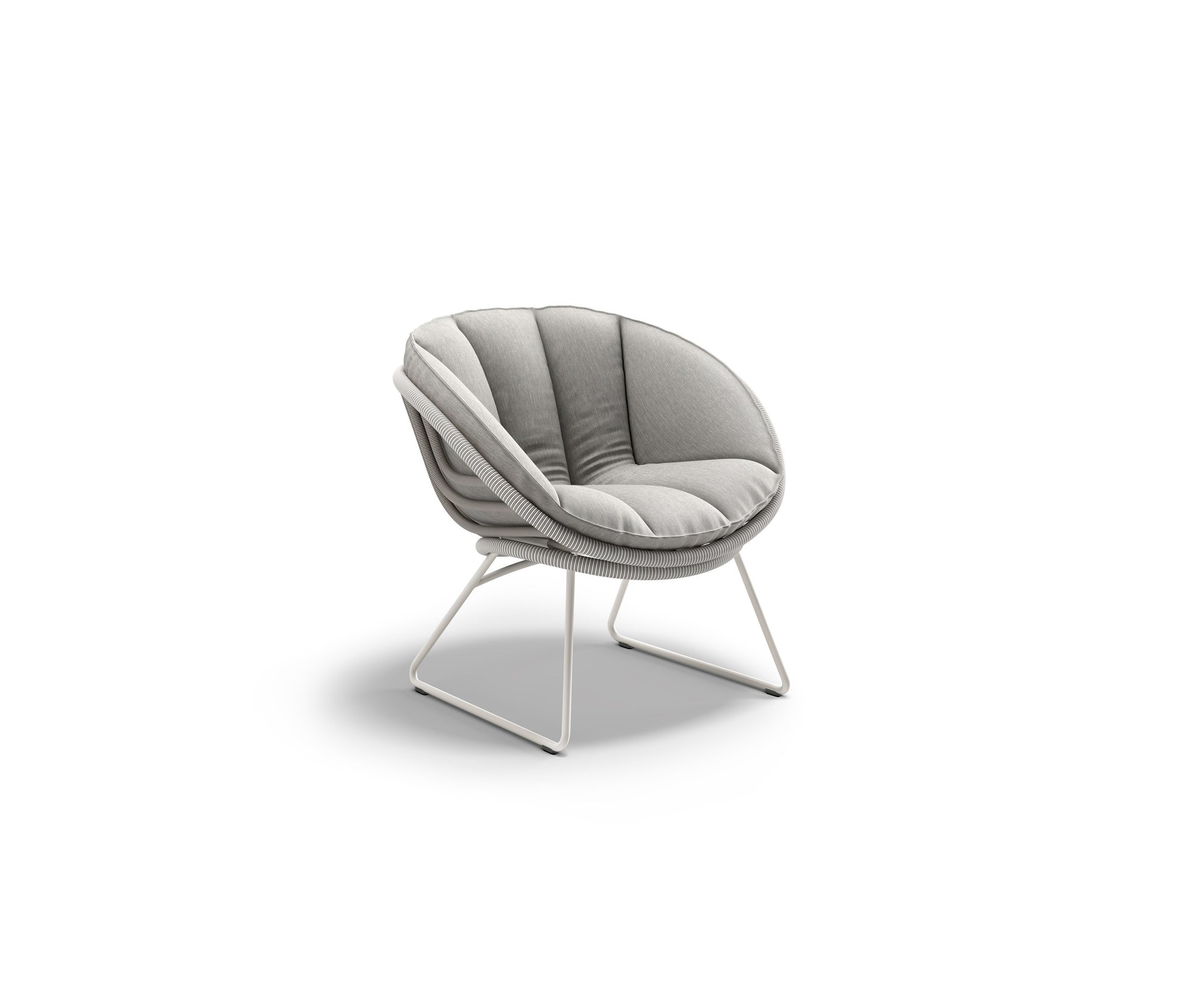 Kida Lounge Chair by Dedon with sculptural frame and striped Fiber wrap – Casa Design Group