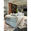 Klem floor sample sofa by Porada with Canaletta walnut frame and upholstered seating | Casa Design Group