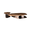 Kor Sculptural Coffee Table with Natural Stone Top and Polished Antiqued Steel Base by Baxter | Casa Design Group