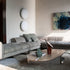 Kor Sculptural Coffee Table with Natural Stone Top and Polished Antiqued Steel Base by Baxter | Casa Design Group