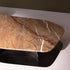 Kor Sculptural Side Table with Natural Stone Top and Polished Antiqued Steel Base by Baxter | Casa Design Group