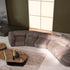 Kor Sculptural Side Table with Natural Stone Top and Polished Antiqued Steel Base by Baxter | Casa Design Group