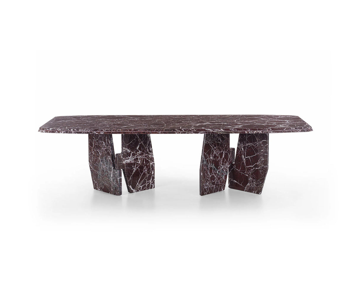 Frigerio Kumo Dining Table with sculptural marble base and refined contemporary design for luxury dining interiors Casa Design Group