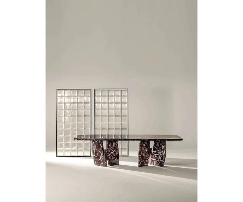 Frigerio Kumo Dining Table with sculptural marble base and refined contemporary design for luxury dining interiors Casa Design Group