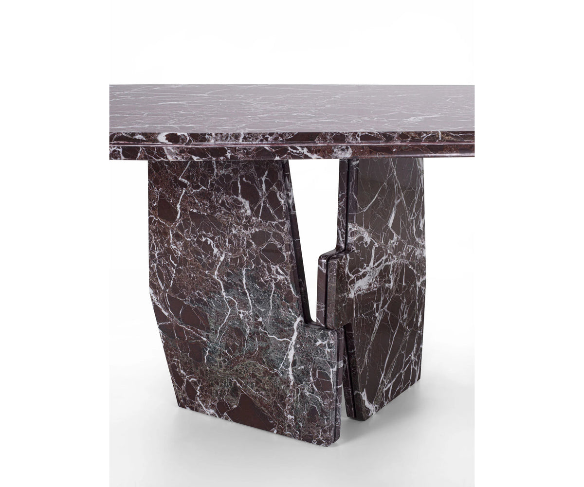 Frigerio Kumo Dining Table with sculptural marble base and refined contemporary design for luxury dining interiors Casa Design Group