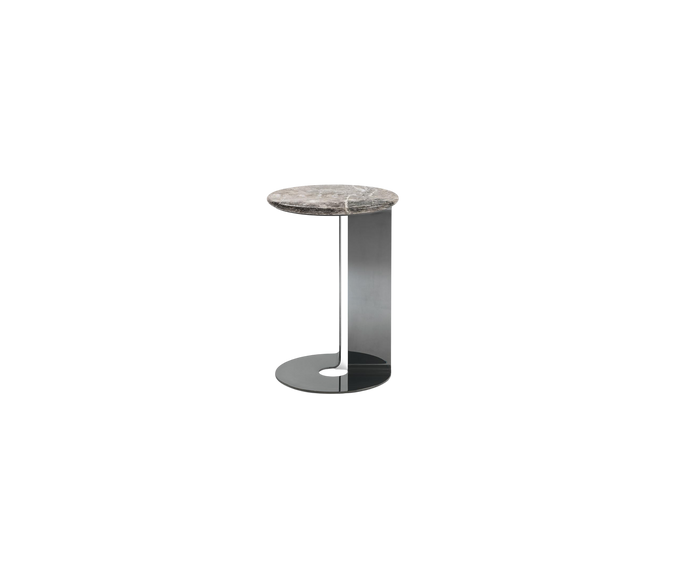 Kyle C Table with Marble Top and Folded Metal Base by Giulio Marelli | Casa Design Group