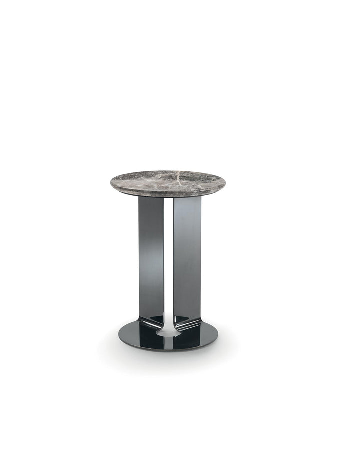 Kyle C Table with Marble Top and Folded Metal Base by Giulio Marelli | Casa Design Group
