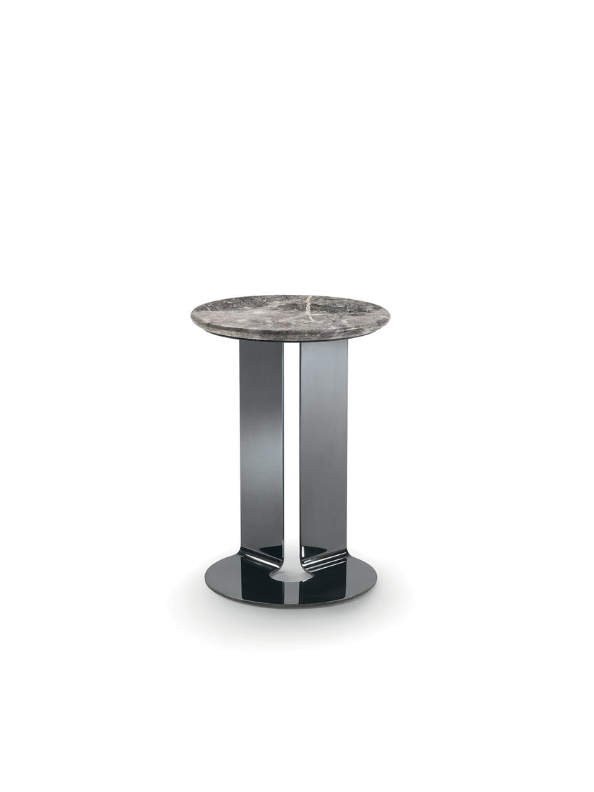 Kyle C Table with Marble Top and Folded Metal Base by Giulio Marelli | Casa Design Group