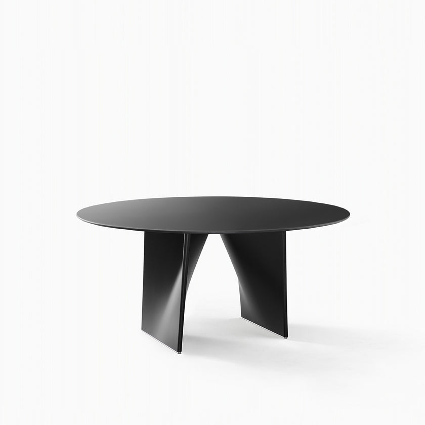 Lambda Dining Table with sculptural folded base and elegant contemporary finishes by Rimadesio | Casa Design Group