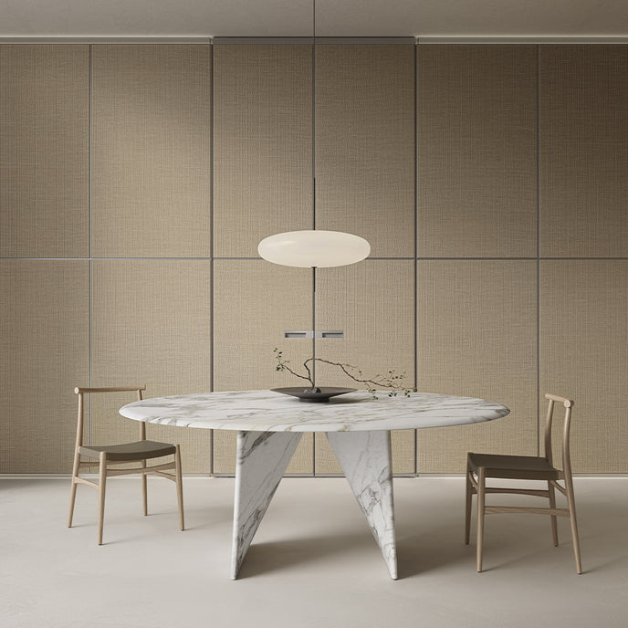 Lambda Dining Table with sculptural folded base and elegant contemporary finishes by Rimadesio | Casa Design Group