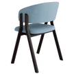 Lambda S Dining Chair with sculpted wooden double legs, curved upholstered backrest and padded seat by Accento | Casa Design Group