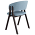 Lambda S Dining Chair with sculpted wooden double legs, curved upholstered backrest and padded seat by Accento | Casa Design Group