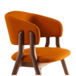 Lambda S Dining Chair with sculpted wooden double legs, curved upholstered backrest and padded seat by Accento | Casa Design Group