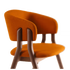 Lambda S Dining Chair with sculpted wooden double legs, curved upholstered backrest and padded seat by Accento | Casa Design Group