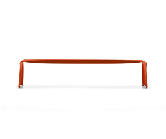 Le Banc Bench by MDF Italia designed by Xavier Lust in curved aluminum.