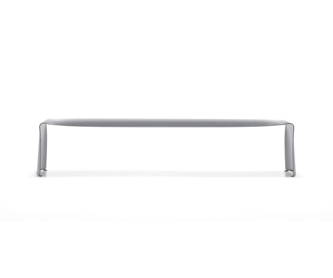 Le Banc Bench by MDF Italia designed by Xavier Lust in curved aluminum.