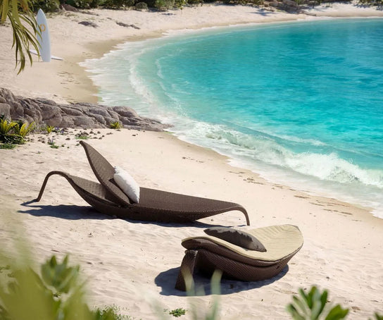 Contemporary Leaf Beach Chair with Gas Spring by Dedon | Organic Lounger by Frank Ligthart | Casa Design Group