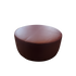 Contemporary burgundy leather round ottoman floor sample – Casa Design Group
