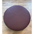 Contemporary burgundy leather round ottoman floor sample – Casa Design Group
