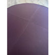 Contemporary burgundy leather round ottoman floor sample – Casa Design Group