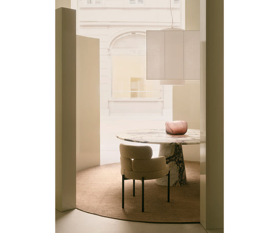 Leon Dining Table by Meridiani with sculptural cone base Casa Design Group